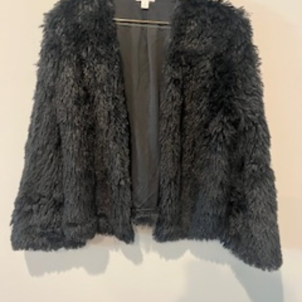 Xhilaration fuzzy dark gray jacket, size xs